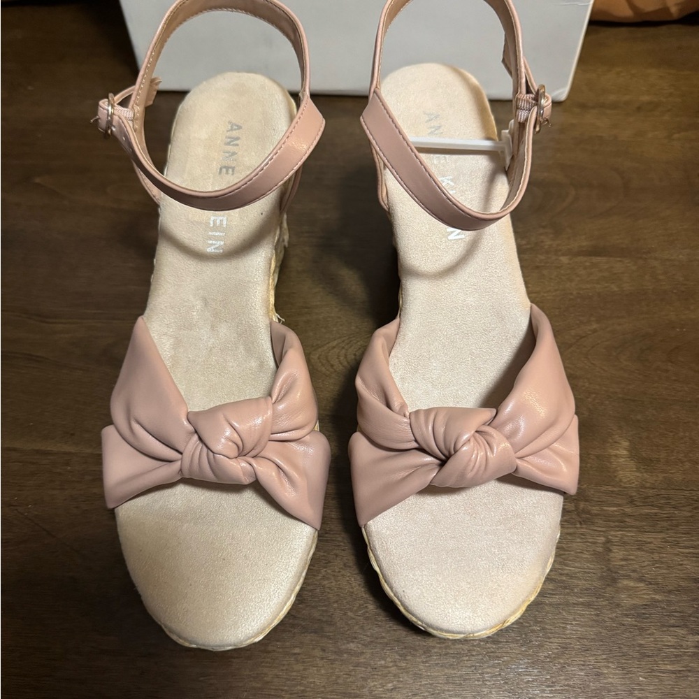 #1511 ANNE KLEIN SANDALS ROPE WEDGE HEELS.